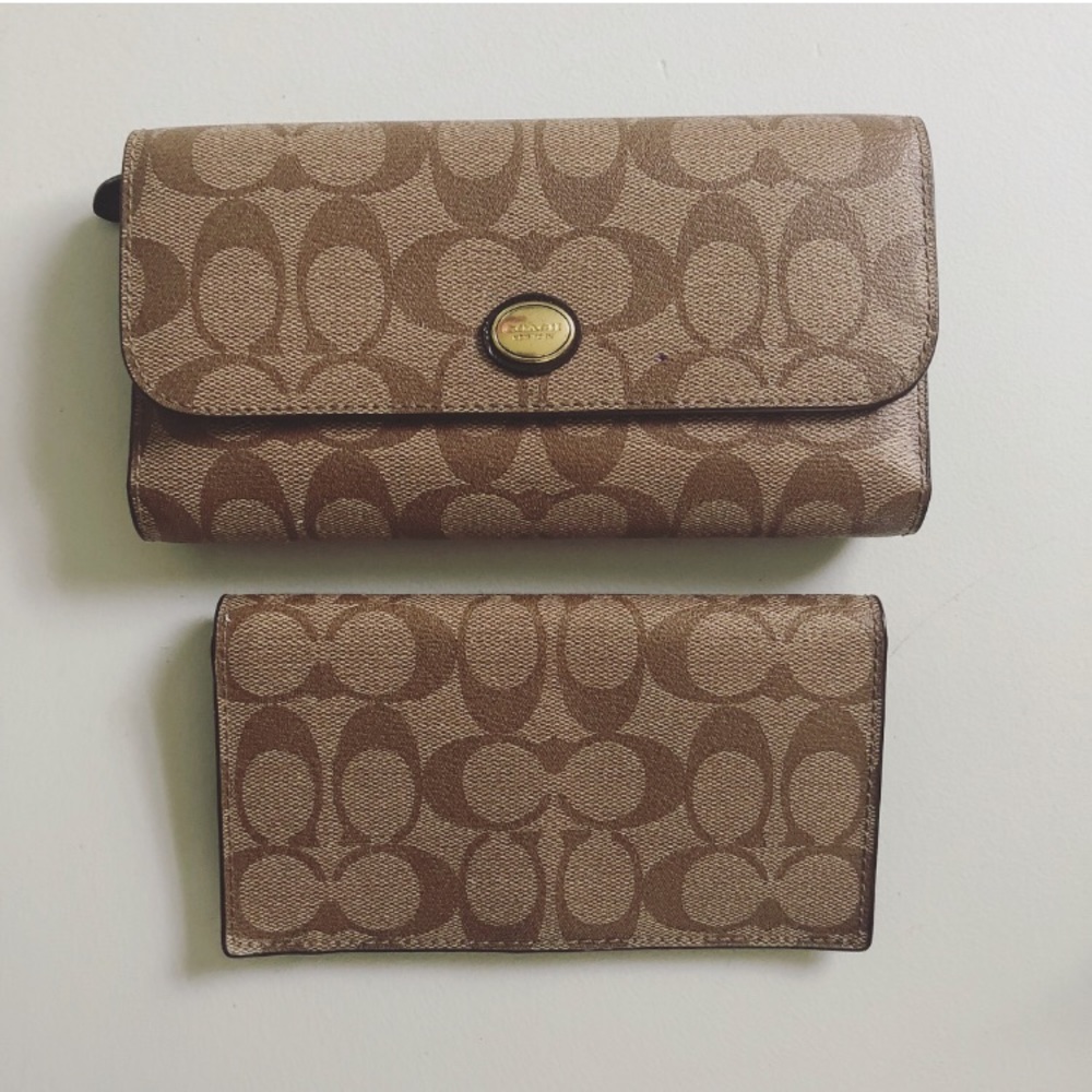 Leather Coach Wallet and Checkbook